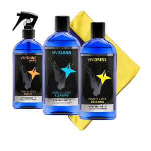 Vivishine Latex Rubber Care Spray Set Vivishine Latex Care Spray Set besteht aus: 250 ml Vivishine Spray 250 ml Viviclean 250 ml Vividress Viviwipe Das VIVISHINE Spray ist ideal, um mit einem feuchten Tuch einen perfekten Glanz zu erzielen. Der feine Sprühnebel kann genau dort aufgetragen werden, wo du es möchtest, unterstützt durch präzise Dosierung mit dem Sprühkopf.