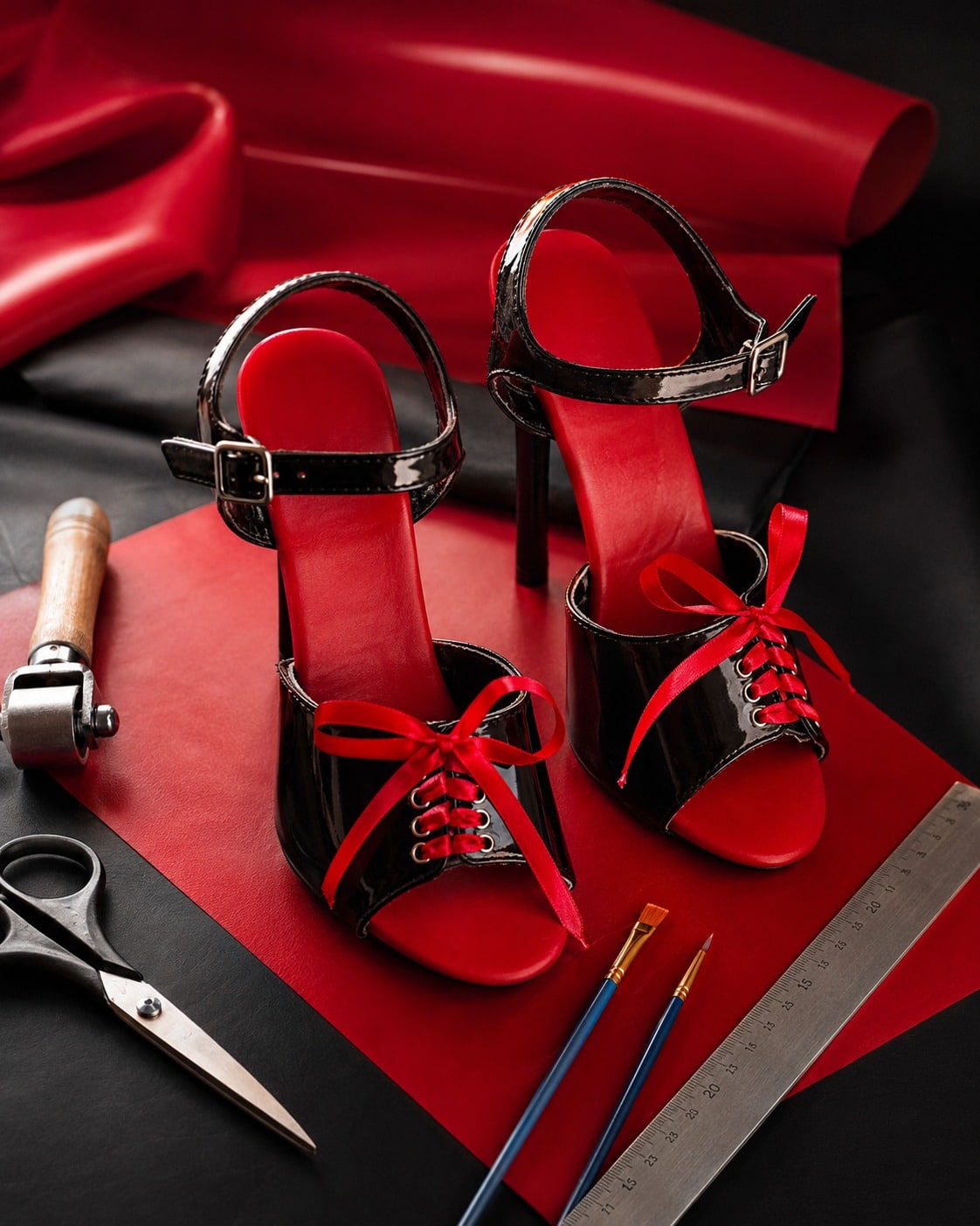 High Heels mit professionell bezogener Latex-Innensohle